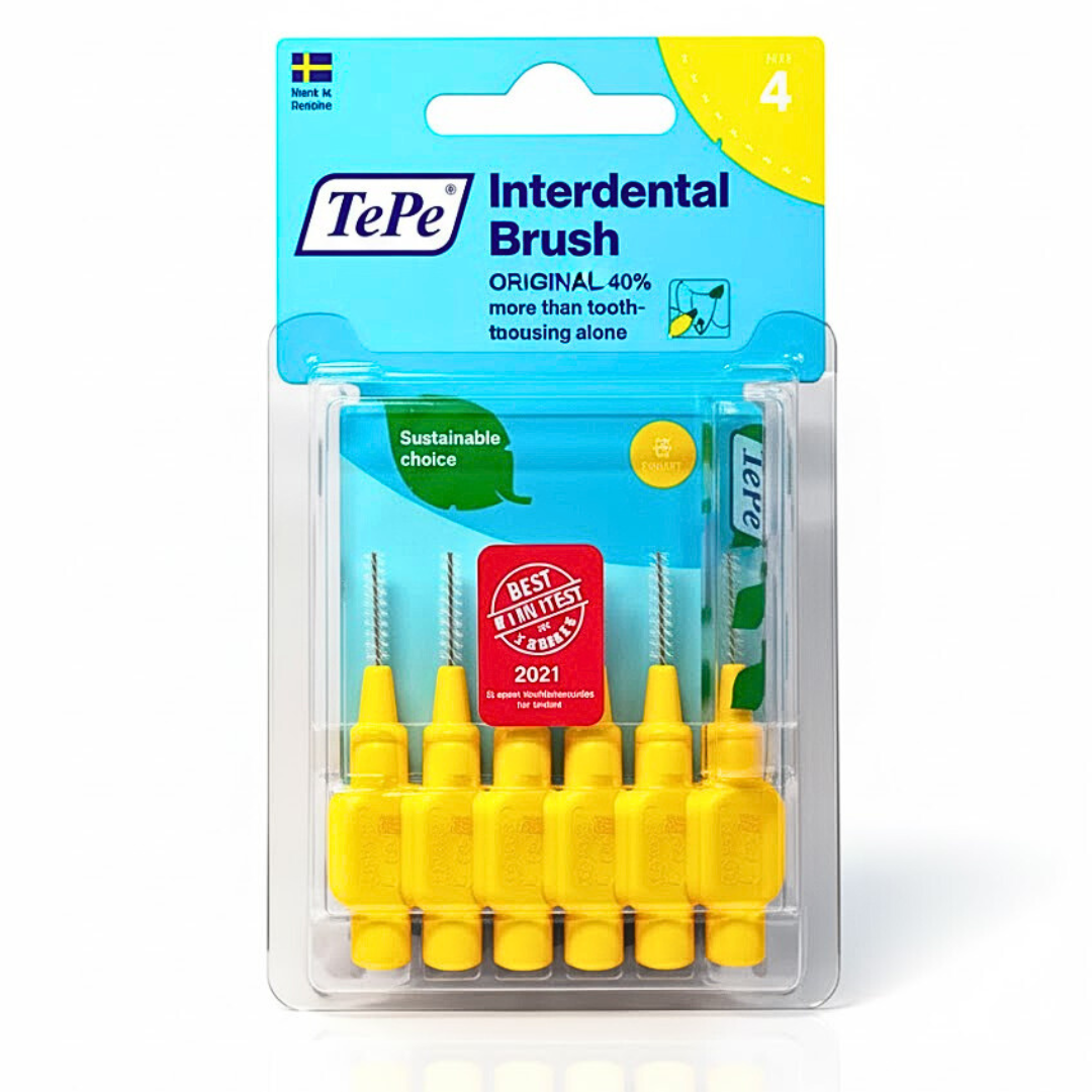 Tepe-Idb-Original-Jaune-0.7mm-Taille-4-6pcs.png Tepe Interdental Brush Original Jaune 0.7mm Taille 4-6Pieces – Image 1