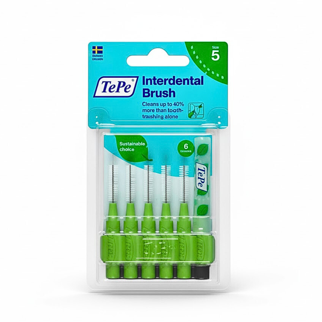 Tepe-Idb-Original-Vert-0.8mm-Taille-5-6pcs.png Tepe Interdental Brush Original Vert 0.8mm Taille 5 -6 Pieces – Image 1