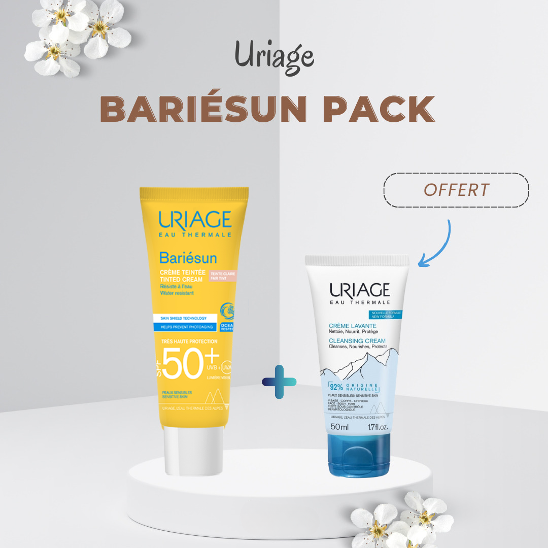URIAGE-BARIESUN-CREME-SPF50TEINTE-CLAIRE-Creme-Lavante-50ml-Offerte-1.png URIAGE BARIÉSUN CRÈME SPF50+TEINTE CLAIRE = Crème Lavante 50ml Offerte – Image 1