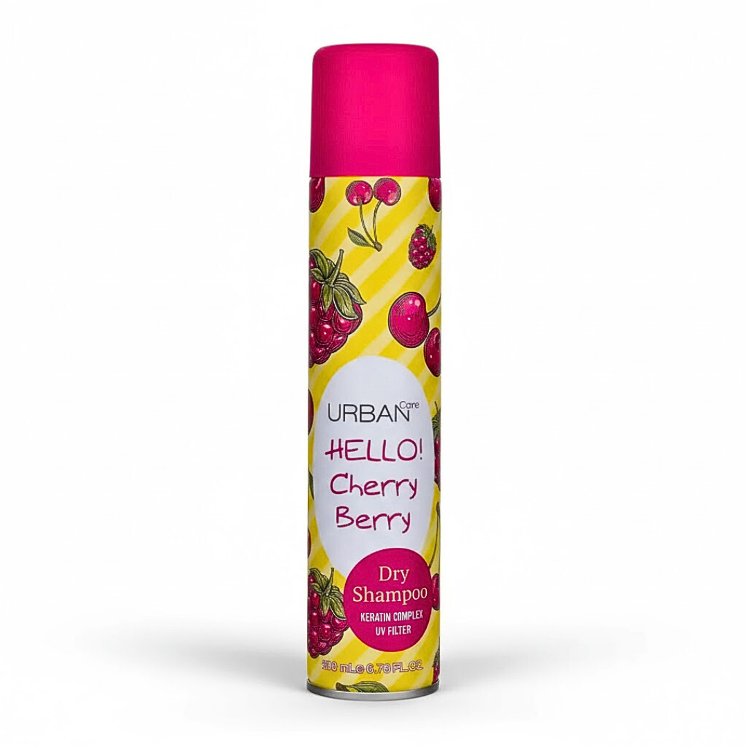 Urban-Dry-Shampoo-Hello-Cherry-Berry-200ml.png Urban Care Dry Shampoing Hello Cherry Berry 200ml – Image 1