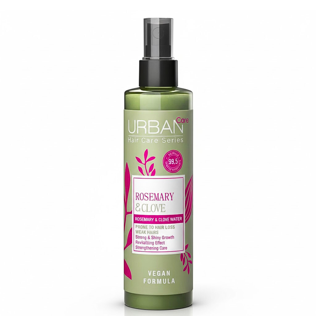 Urban-Hair-Care-Water-Rosemary-Clove-150ml.png Urban Care Hair Care Water Rosemary & Clove 150ml – Image 1