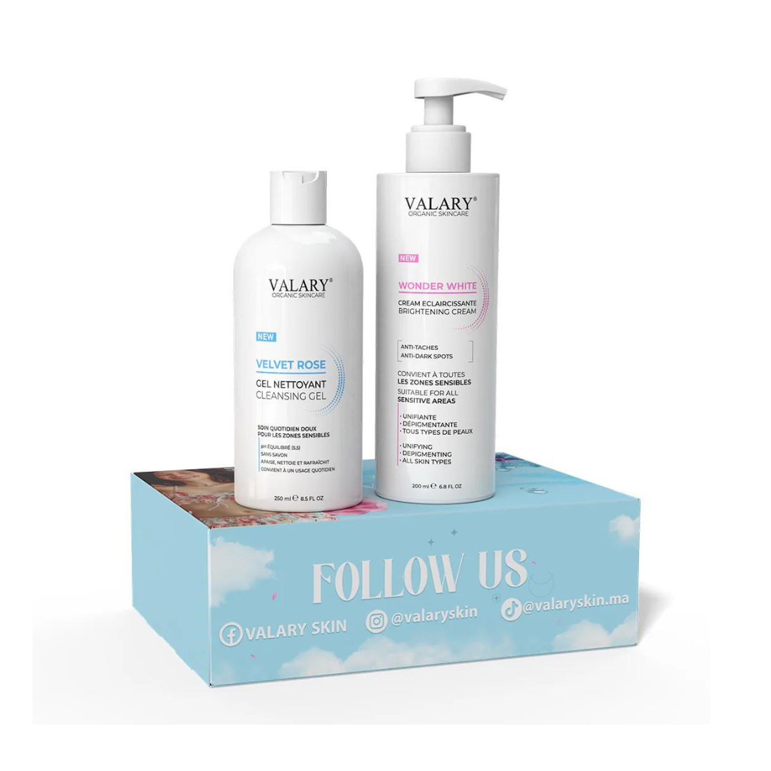 VALARY-PACK.png Valary Creme Eclaircissante 200ml + Gel Nettoyant 250ml Pack – Image 1