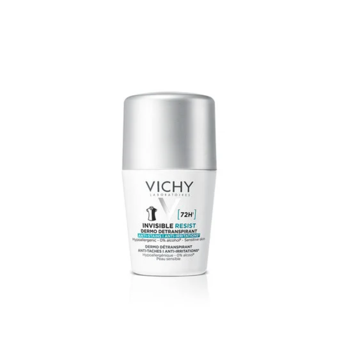 Vh-Deo-dermo-detranspirant-invisible-resist-72h-50ml-1.png VICHY DÉODORANT DERMO-DÉTRANSPIRANT INVISIBLE PROTECT 72H ANTI-TACHES ANTI-IRRITATIONS. – Image 1