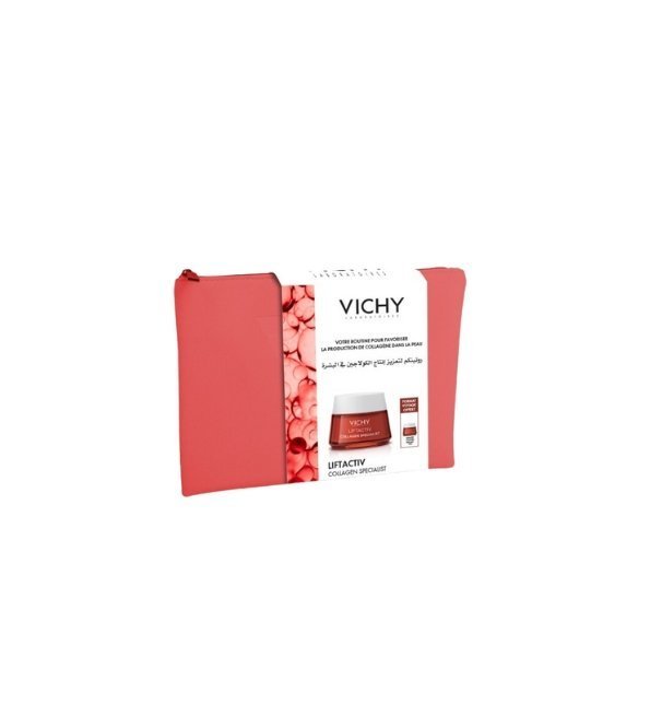 Vh-Liftactiv-Collagen-specialist-50mlCollagen-specialiste-Ech-trousse-1.jpg Vichy Liftactiv Collagen Specialist 50ml + Collagen Specialiste Format Voyage et Trousse Offerte – Image 1