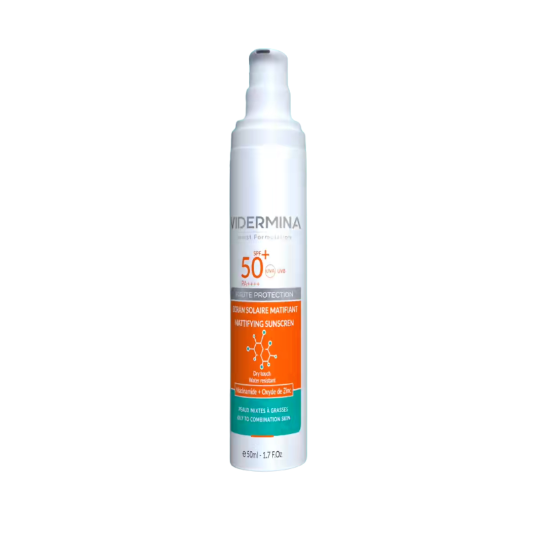 Vidermina-ecran-solaire-matifiant-SPF50-PMG-50ML.png Vidermina Ecran Solaire Matifiant SPF50+ 50ML – Image 1