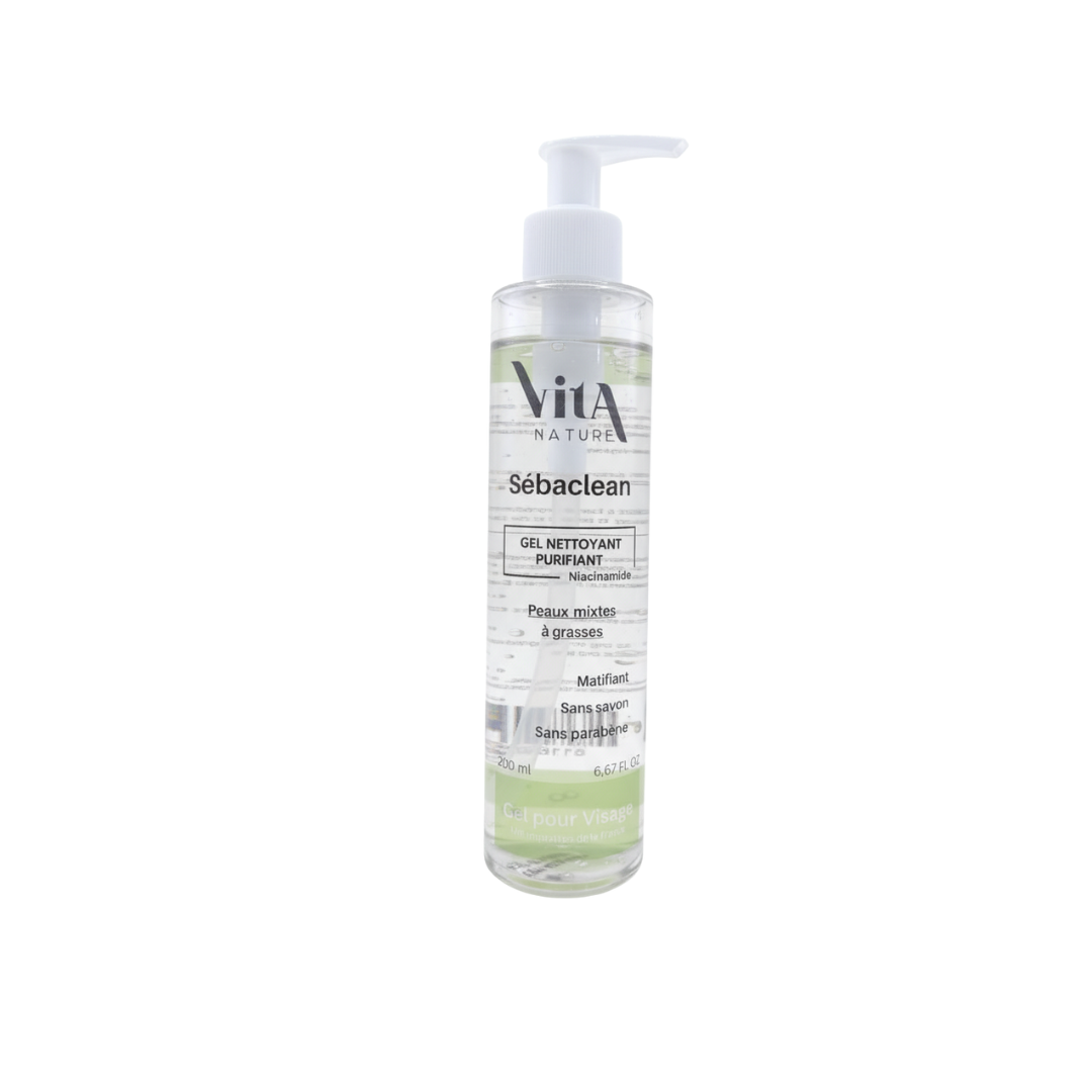 Vita-Nature-Sebaclean-Gel-Nettoyant-Purifiant-200ml.png Vita Nature Sebaclean Gel Nettoyant Purifiant 200ml – Image 1