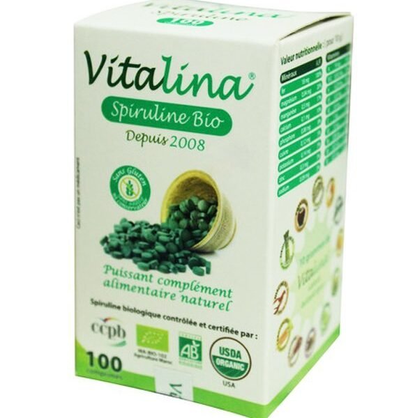 Vitalina Spiruline Bio – 100 Comprimés