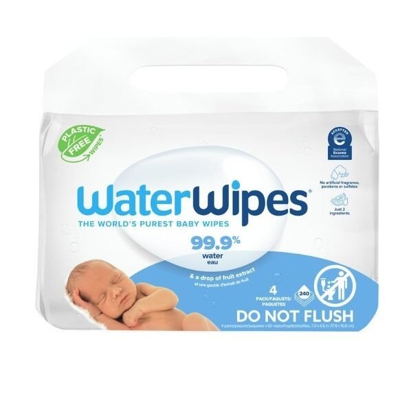 WATERWIPES LINGETTES BABY 4×60 BIO