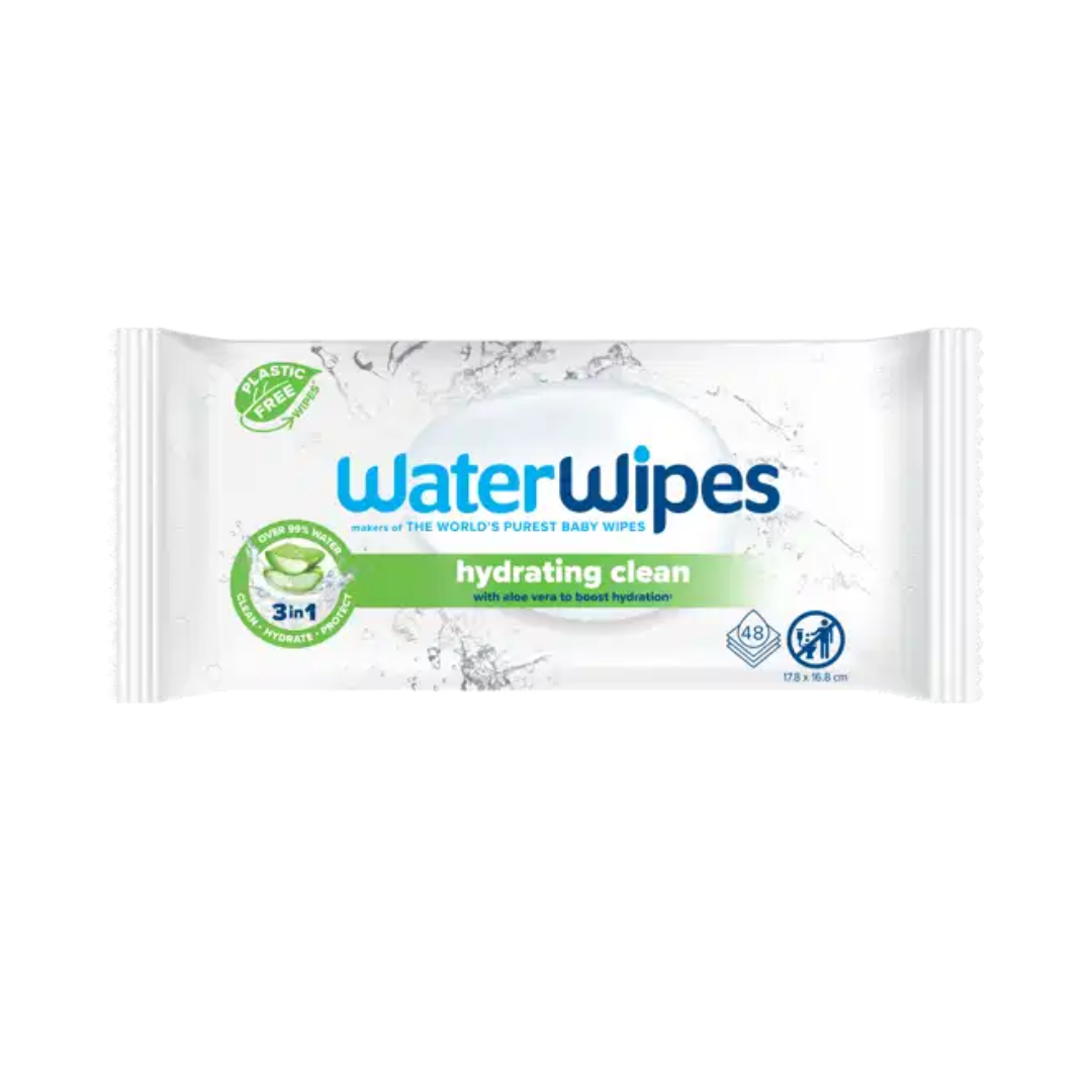 Water-Wipes-Lingettes-bebe-Hydratant-48-pcs.png WaterWipes Lingettes Hydrating Clean with Aloe Vera 48 Pieces – Image 1