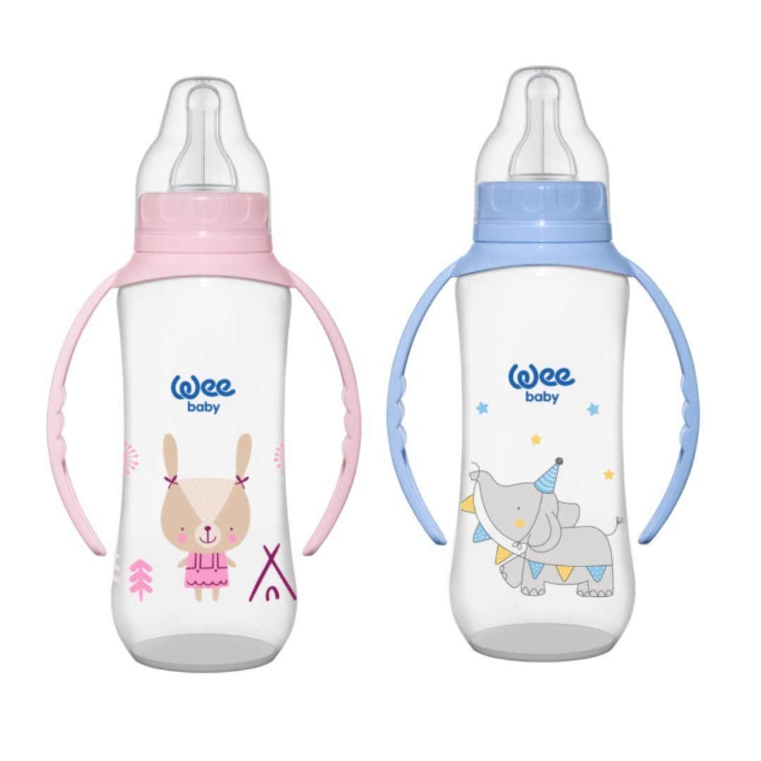 WeeBaby-bib-Classic-avec-poignee-6-18m-150ml-744-F-1.jpg WeeBaby Biberon Classic Avec Poignee 6-18 Mois 150ml 744-F – Image 1