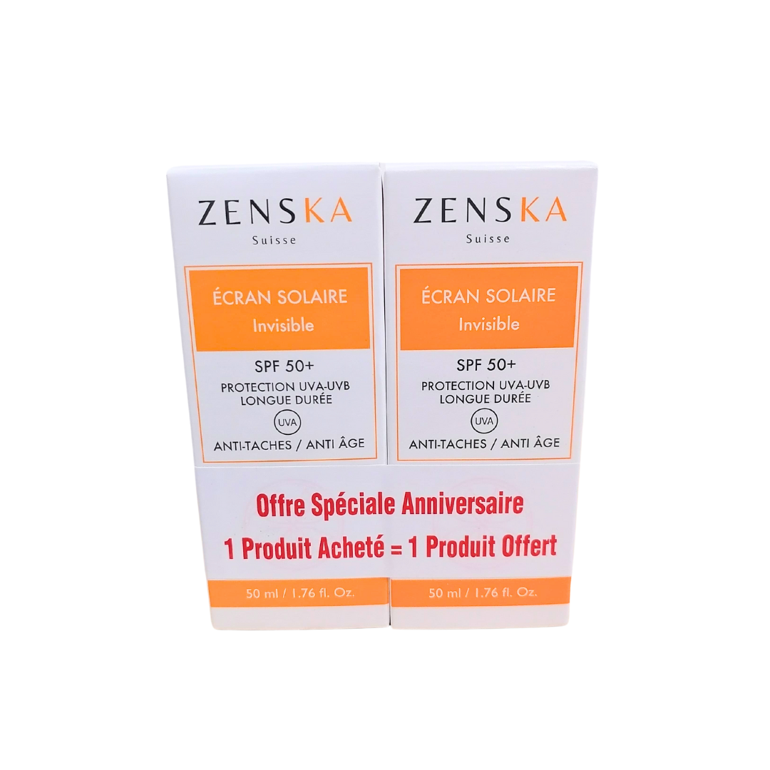 Zenska-ecran-solaire-Invisible-spf50-250ml-pack-1-1.png Zenska Ecran Solaire Invisible spf50+ 2*50ml pack – Image 1