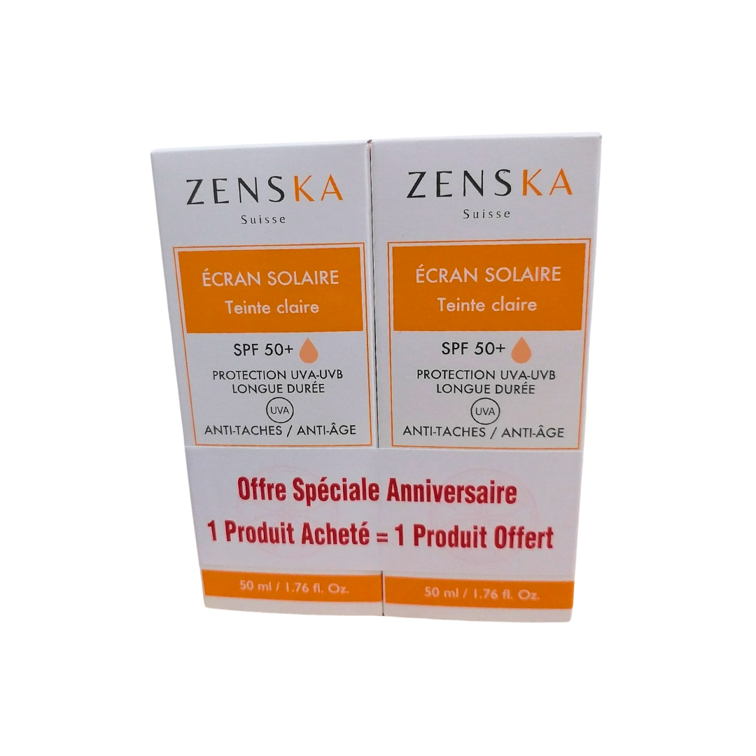 Zenska-ecran-solaire-Teinte-claire-spf50-250ml-pack-1-1.png Zenska Ecran Solaire Teinte claire spf50+ 2*50ml pack – Image 1