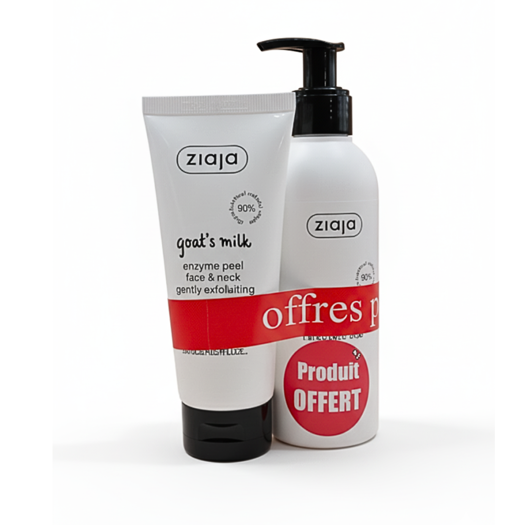 Ziaja-Goats-Milk-Pack-Gommage-Enzymatique75mlLait-Nett-200ml.png Ziaja Goat’s Milk Pack Gommage Enzymatique 75ml+Lait Nettoyent 200ml – Image 1