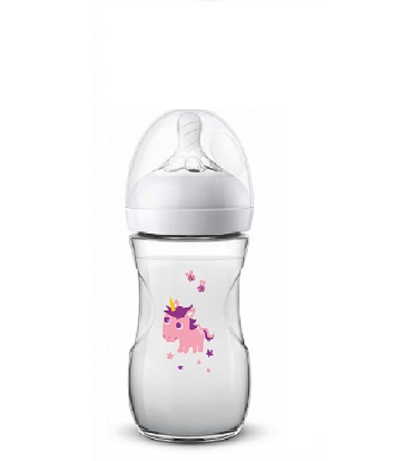 avent-biberon-natural-unicorn-260ml-1.jpg AVENT NATURAL BIBERON DEBIT LENT DES 1 MOIS Unicorn 260ML – Image 1