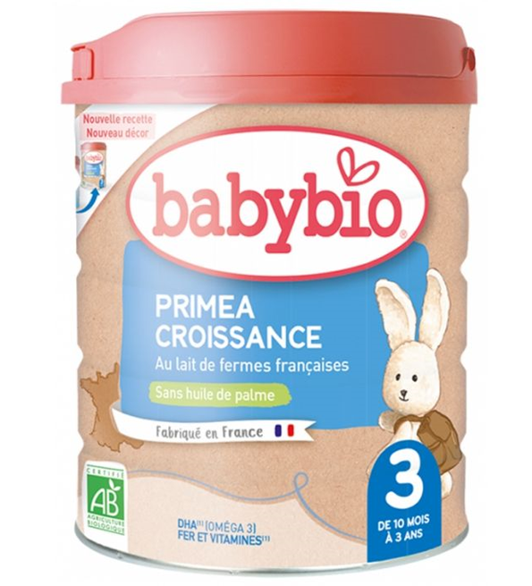 babybio-primea-croissance-p54781-1.png BABYBIO Lait 3ème âge Boîtes Lait infantile 800g Primea 3 Croissance 800G – Image 1
