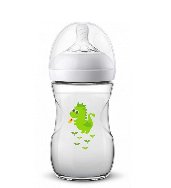 biberon-avent-natural-260ml-flamant-dragon-1.jpg AVENT NATURAL BIBERON DEBIT LENT DES 1 MOIS Dragon 260ML – Image 1