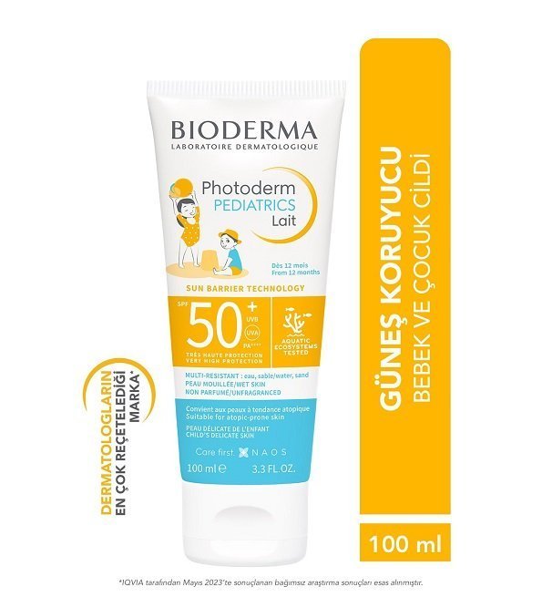 bioderma-photoderm-pediatrics-lait-spf50-1.jpg Bioderma Photoderm Lait Solaire Pediatrics Spf50+ 100ml – Image 1