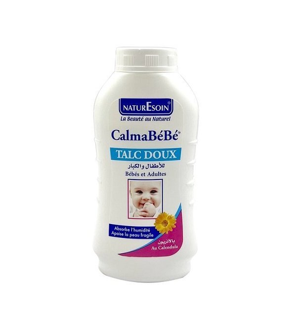 calmabebe-talc-100g-parapharmacie-prix-maroc.jpg CALMABéBé Talc Doux 100g – Bébé et Adulte – au Calendula – Image 1