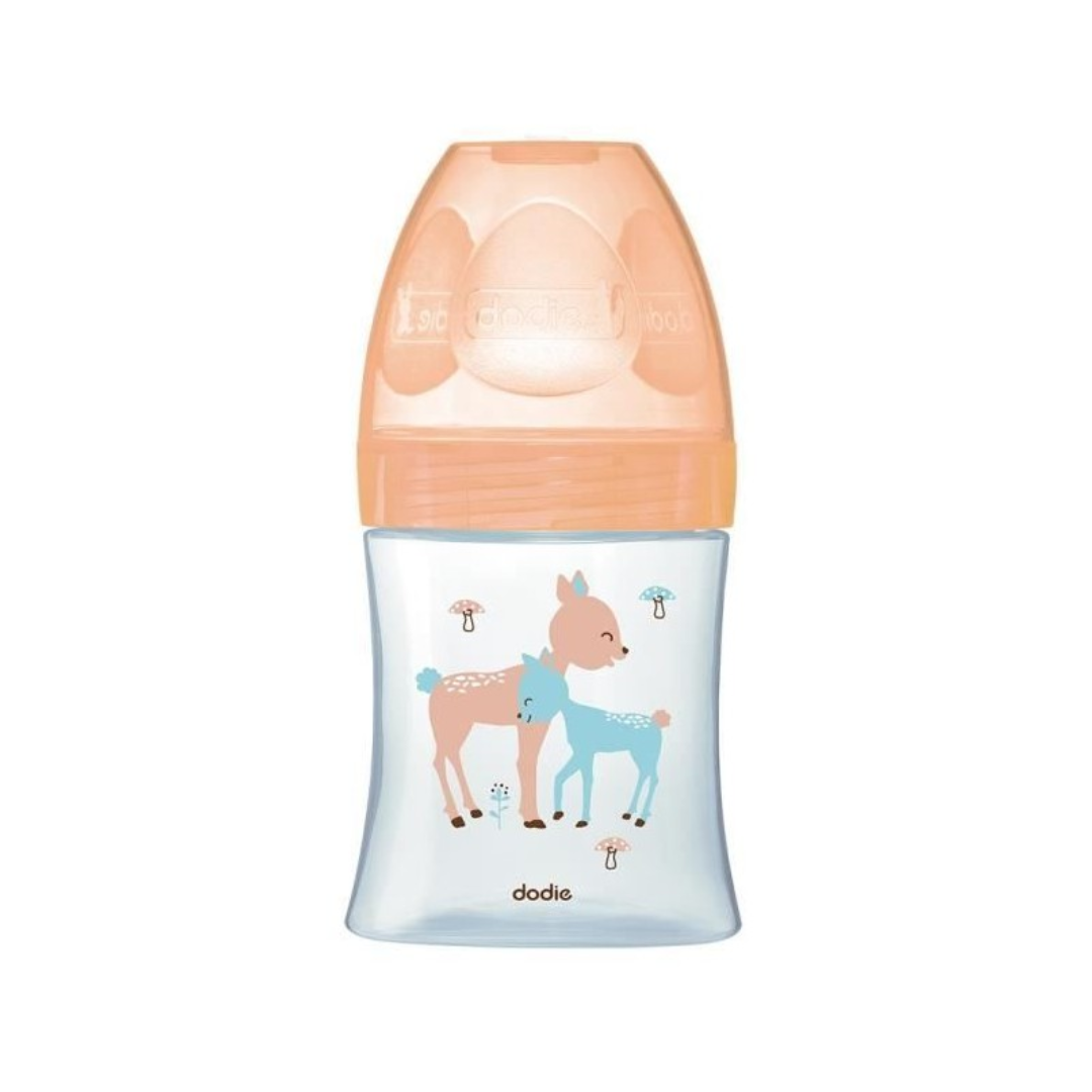 dodie-Bib-Sens-Verre-150ml-Beige-0-6m-Tet-plat-D1.png Dodie Biberon Sens+ Verre 150ml Beige 0-6m Tetine Plat D1 – Image 1