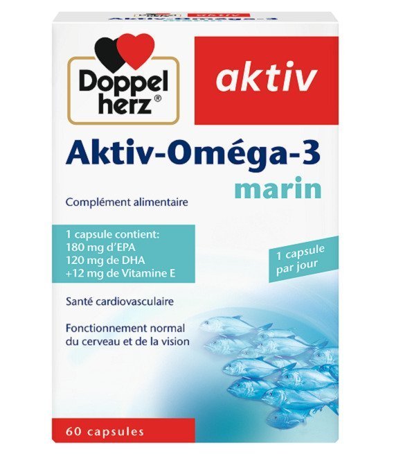 doppel-herz-DHA_Aktiv_Omga_3.jpg Doppel Herz Aktiv Omega-3 Marin 60 Capsules – Image 1