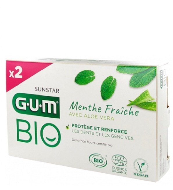 gum-dentifrice-menthe-PACK-1.jpg GUM Dentifrice Menthe Fraîche Aloe Vera Bio Lot de 2 x 75 ml – Image 1