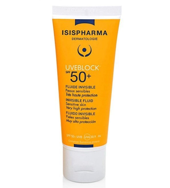 isispharma-uveblock-spf50-fluideinvisible.jpg ISISPHARMA UVEBLOCK SPF30+ Dry Touch 40ml – Image 1