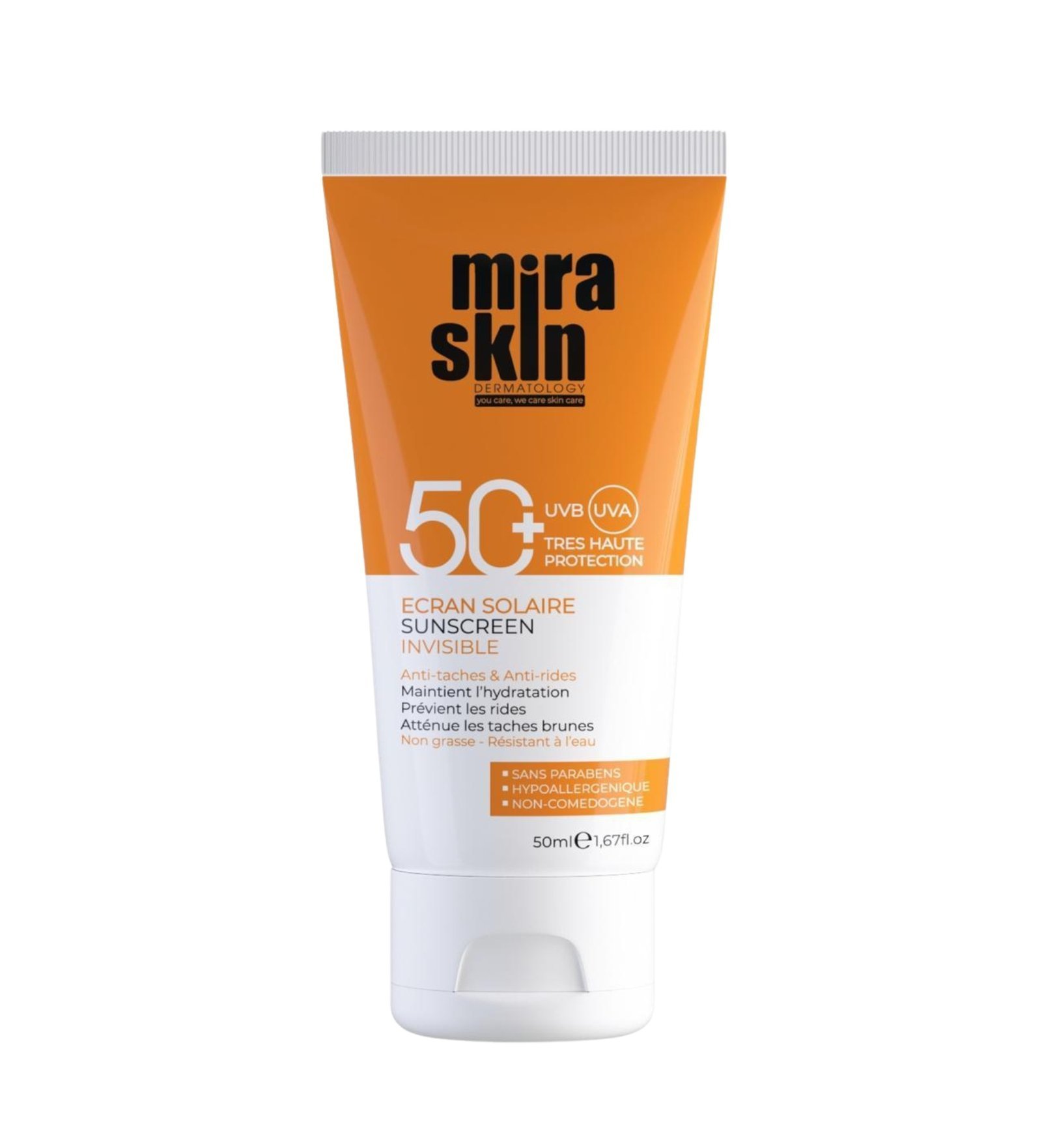 miraskin-ecran-solaire-spf50-1.jpg Miraskin Ecran Solaire Invisible Spf50+ 50ml – Image 1