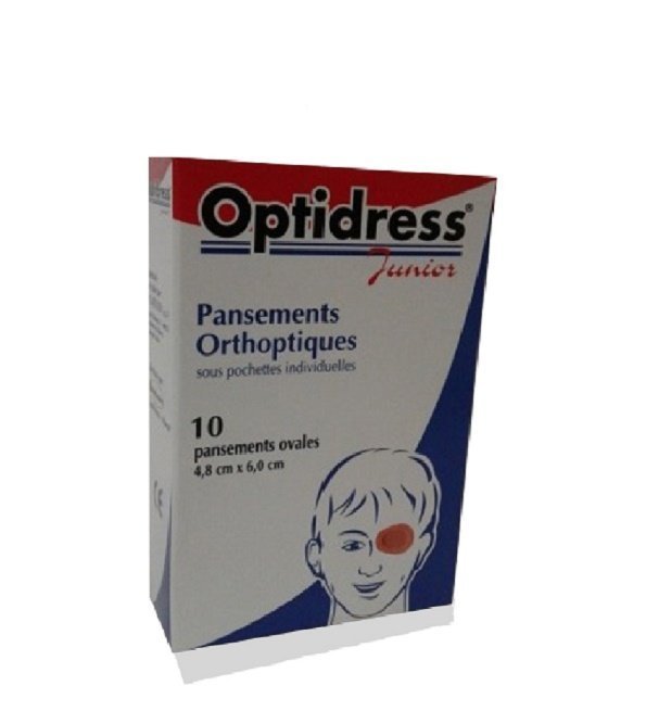 optidress-junior-10pansements.jpg OPTIDRESS JUNIOR PANSEMENTS OCULAIRES BOITE DE 10 PIECES – Image 1