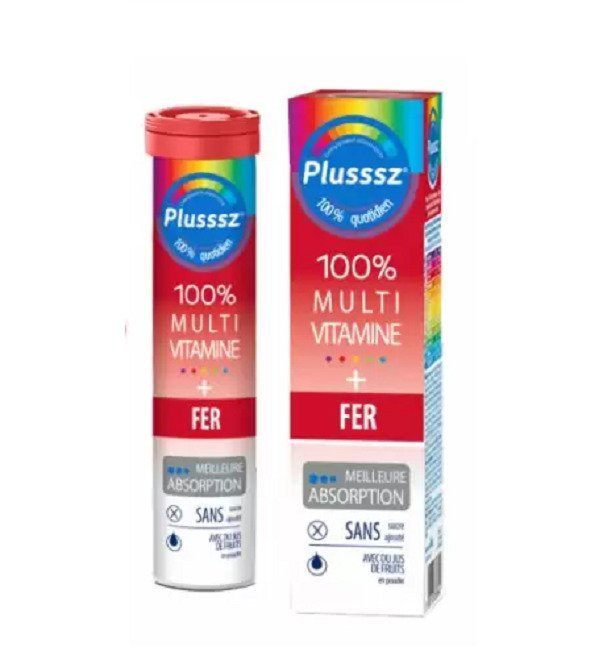 plusssz-multivitamine-fer-plusssz-20-comprimes-effervescents.jpg PLUSSSZ Multivitamine + Fer Plusssz 20 Comprimés Effervescents – Image 1
