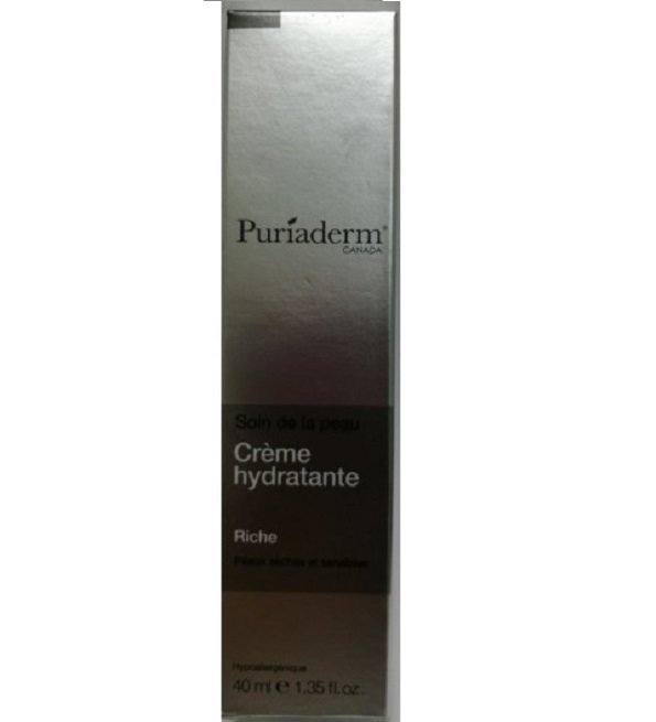 puriaderm-creme-hydratante-riche-40-ml-1.jpg Puriaderm Soin de la Peau Crème Hydratante Riche 40ml – Image 1