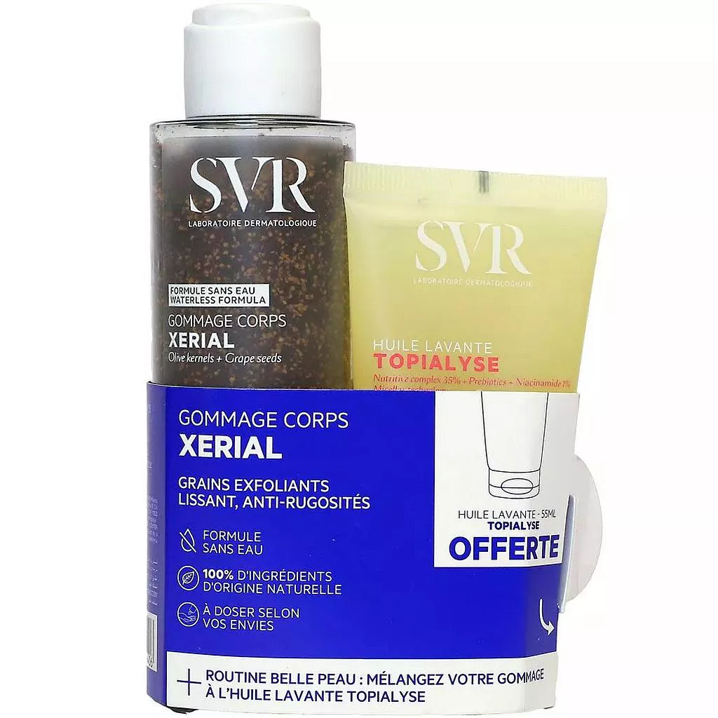 svr-xerial-gommage-corps-100g-topialyse-huile-lavante-55ml-offerte.webp SVR XERIAL Gommage Corps 100g + TOPIALYSE Huile Lavante 55ml Offerte – Image 1