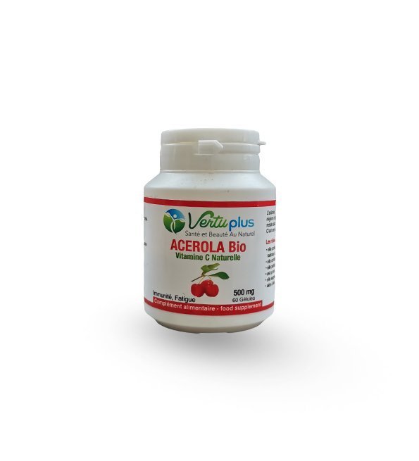 vertuplus-acerola-1-1.jpg VERTU PLUS ACEROLA BIO VITAMINE C NATURELLE 500 MG 60 GÉLULES – Image 1