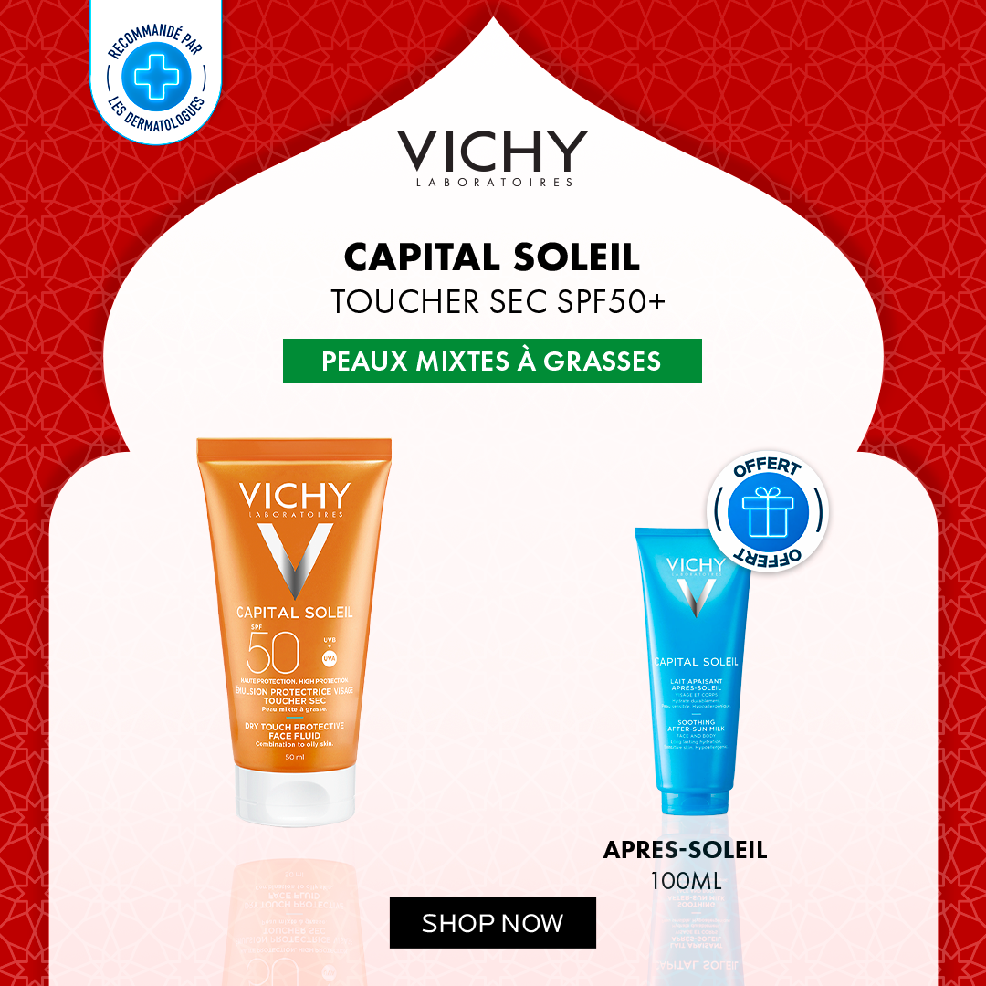 vichy-2-3.png Vichy Capital soleil Crème Anti-brillance + Après Soleil 100ml Pack – Image 1