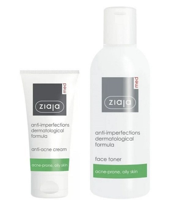 ziaja-med-anti-acne-creme-toner-pack.jpg Ziaja Med Anti-acne Creme 50ml + Toner 200ml OFFERT – Image 1